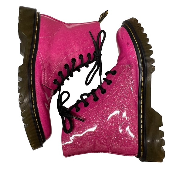 Dr. Martens Luana Hot Pink Glitter Boots Size 6 Barbie Barbiecore - Picture 4 of 11